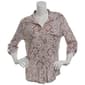 Womens Emily Daniels 3/4 Tab Sleeve Medallion Button Down Blouse - image 1