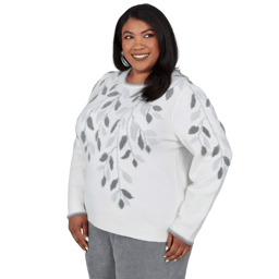 Plus Size Alfred Dunner Vail Falling Winter Leaves Sweater