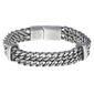 Mens Lynx Stainless Steel Double Row Bracelet - image 1