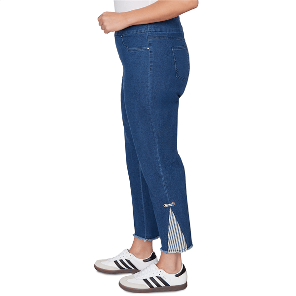 Plus Size Ruby Rd. Set Sail Nautical Stripe Inset Slim Fit Jean