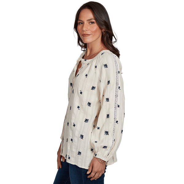 Petite Ruby Rd. English Countryside Button Front Floral Blouse