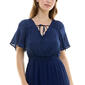 Womens Luxology Short Sleeve Tie Neck Gauze Tier Hem Maxi Dress - image 4