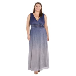 Plus Size R&M Richards Sleeveless Ombre Rhinestone Waist Dress