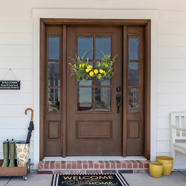 Northlight Seasonal Lemon & Daisy Springtime Half Wreath