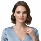 Saffron 1ctw. Moissanite Diamond Heart Drop Pendant Necklace - image 4