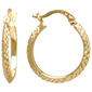 Gold Over Fine Silver Plated Diamond Cut Hoop Earrings - image 1