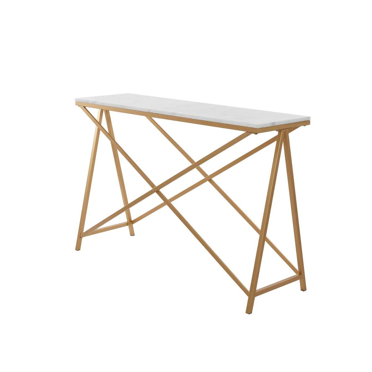 9th & Pike® White Metal Contemporary Console Table