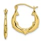 Gold Classics(tm) 10kt. Dolphin Heart Hollow Hoop Earrings - image 1