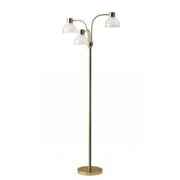 HomeRoots 69 Gold Three Light Tree Floor Lamp With Clear Plasti