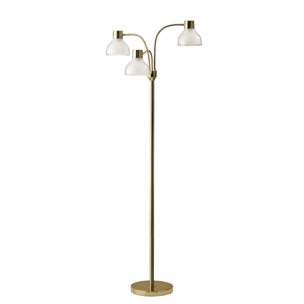 HomeRoots 69 Gold Three Light Tree Floor Lamp With Clear Plasti - image 
