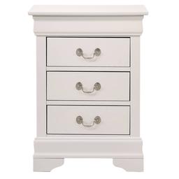 Passion Furniture Louis Philippe 3-Drawer Nightstand