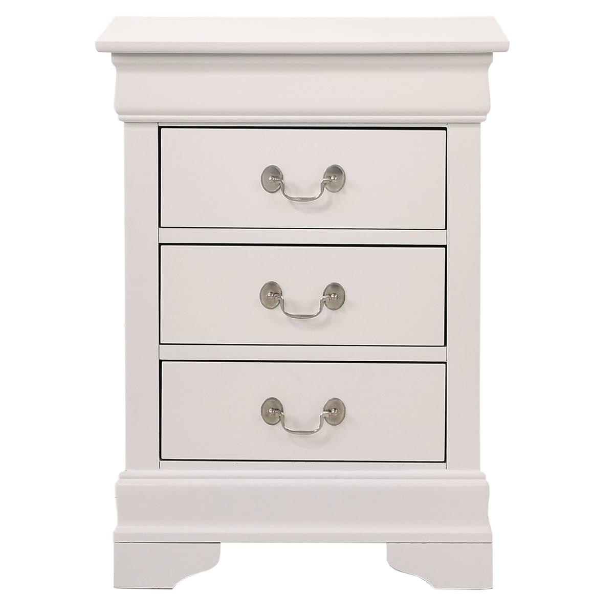 Passion Furniture Louis Philippe 3-Drawer Nightstand
