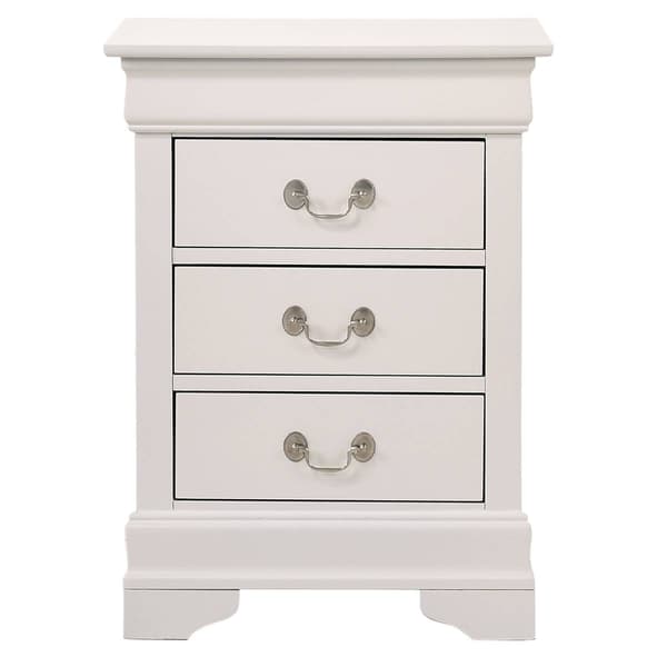 Passion Furniture Louis Philippe 3-Drawer Nightstand