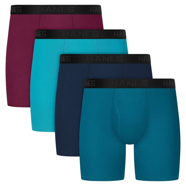 Mens Hanes Ultimate® Core 4pk. Boxer Briefs - Blue/Purple