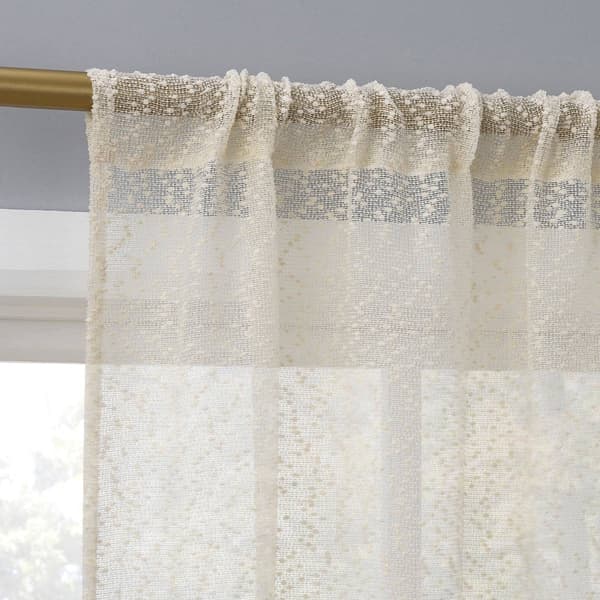 Tinsly Boucle Rod Pocket Curtain Panels