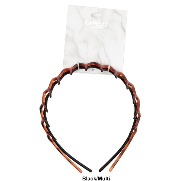 Womens Capelli New York 2pk. Zig Zag Plastic Headbands w/Teeth