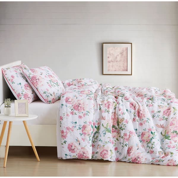 Cottage Classics Blooms Floral Seersucker Comforter Set