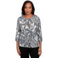 Womens Alfred Dunner Santa Barbara Reversible Paisley Top With N - image 1