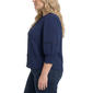 Plus Size NY Collection Long Sleeve Solid Stud Trim Blouse - image 3