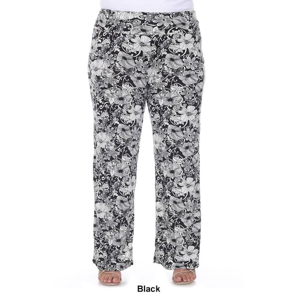 Plus Size White Mark Floral Paisley Palazzo Pants