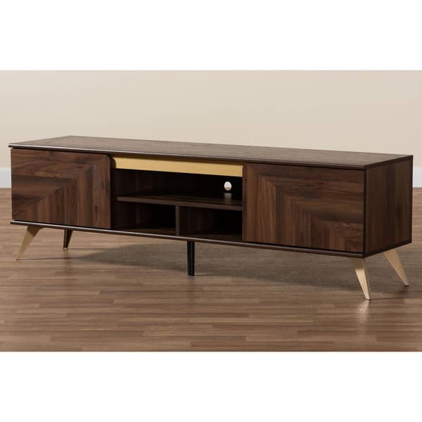 Baxton Studio Graceland Mid-Century Modern 2-Door TV Stand
