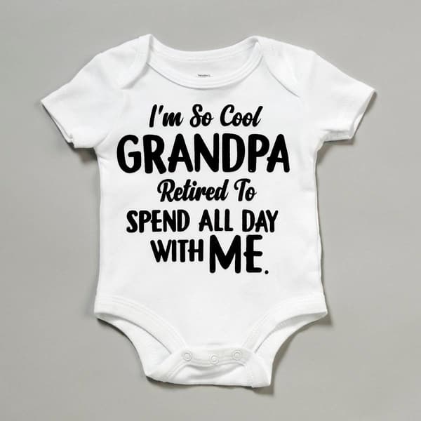Baby Unisex (NB-9M) Babies With Attitude Grandpa Retired Bodysuit - image 