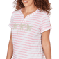 Womens Hearts of Palm Bloom Service Tropical Stripe Blouse - image 5