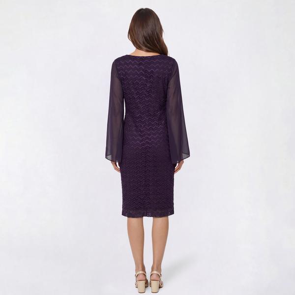 Womens Connected Apparel Long Sleeve Chevron Sheath Dress