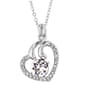 Crystal Colors Silver Plated Swirl Heart Clear Pendent Necklace - image 1