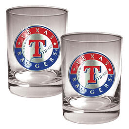 MLB Texas Rangers 2pc. Rocks Glass Set