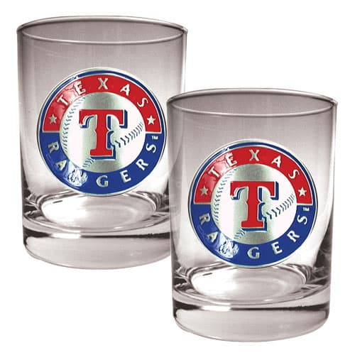 MLB Texas Rangers 2pc. Rocks Glass Set - image 