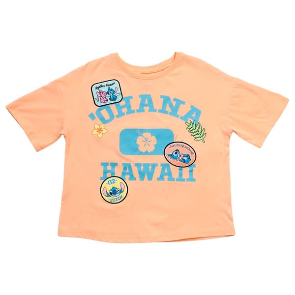 Girls (7-16) Disney Short Sleeve Hawaii Stitch Front & Back Tee