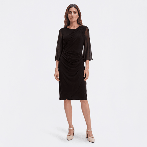 Womens Connected Apparel 3/4 Sleeve Solid Sheath Dress - image 