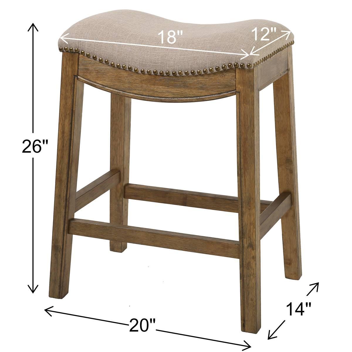 New Ridge Home Goods Sadie Natural Wood Counter-Height Barstool