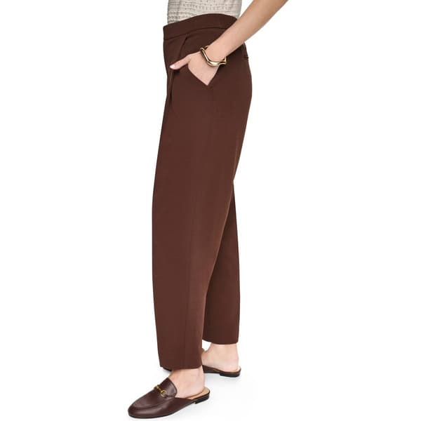 Womens Halston Solid Constructed Straight Leg Dress Pants