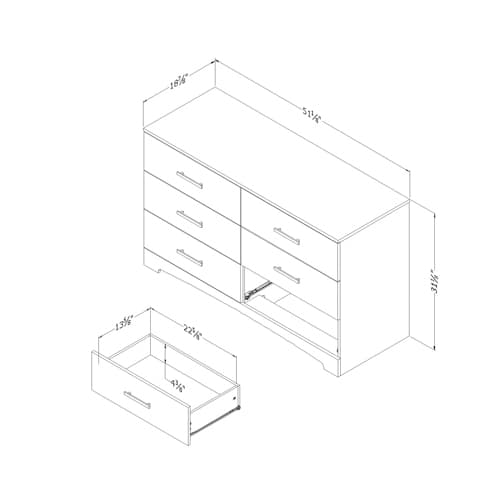 South Shore Gramercy 6 Drawer Chest