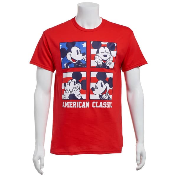 Young Mens Disney Mickey Mouse American Classic Graphic Tee - image 