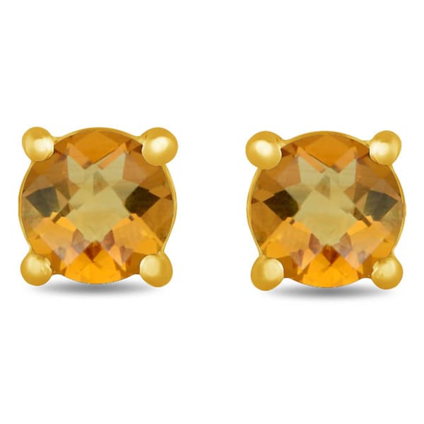 Gemstone Classics™ Gold over Silver Created Citrine Earrings