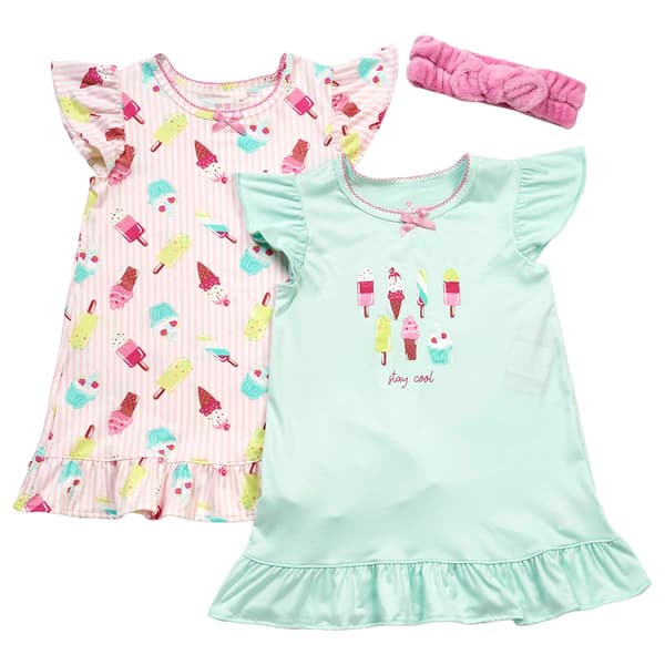 Girls (4-6x) Betsey Johnson Ice Cream/Popsicles 2pk. Nightgowns - image 