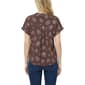 Petite NY Collection Short Sleeve 1/4 Button Floral Blouse - image 2