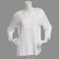 Petite Hasting & Smith 3/4 Sleeve Split Neck Lace Yoke Tee - image 4
