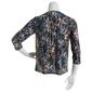 Petite Napa Valley 3/4 Sleeve Watecolor Dot Henley-Black/Neutral - image 2