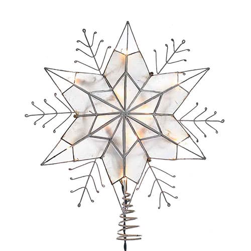 Kurt S. Adler 13in. Pre-Lit Capiz Snowflake Tree Topper