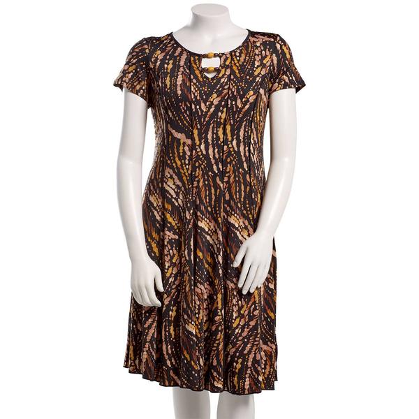 Plus Size Sami & Jo Short Sleeve Abstract A-line Dress - image 