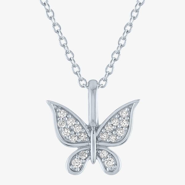 Nova Star&#40;R&#41; Sterling Silver Lab Grown Diamond Butterfly Pendant
