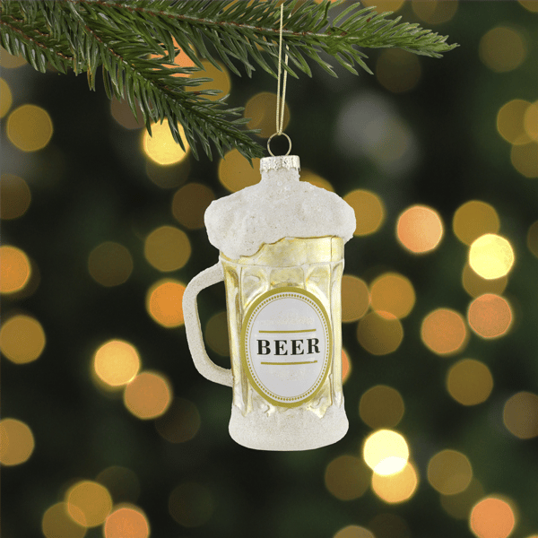 Northlight 4.5in. Frosty Beer Mug Glass Christmas Ornament
