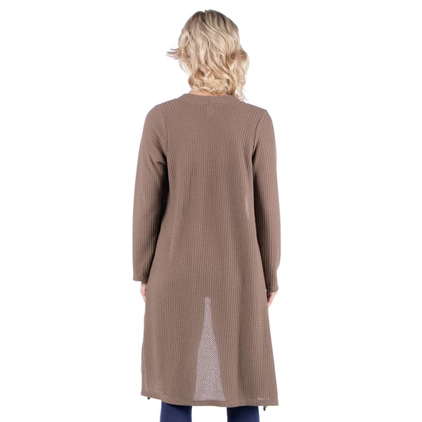 Womens 24/7 Comfort Apparel Waffle Long Sleeve Maternity Cardigan