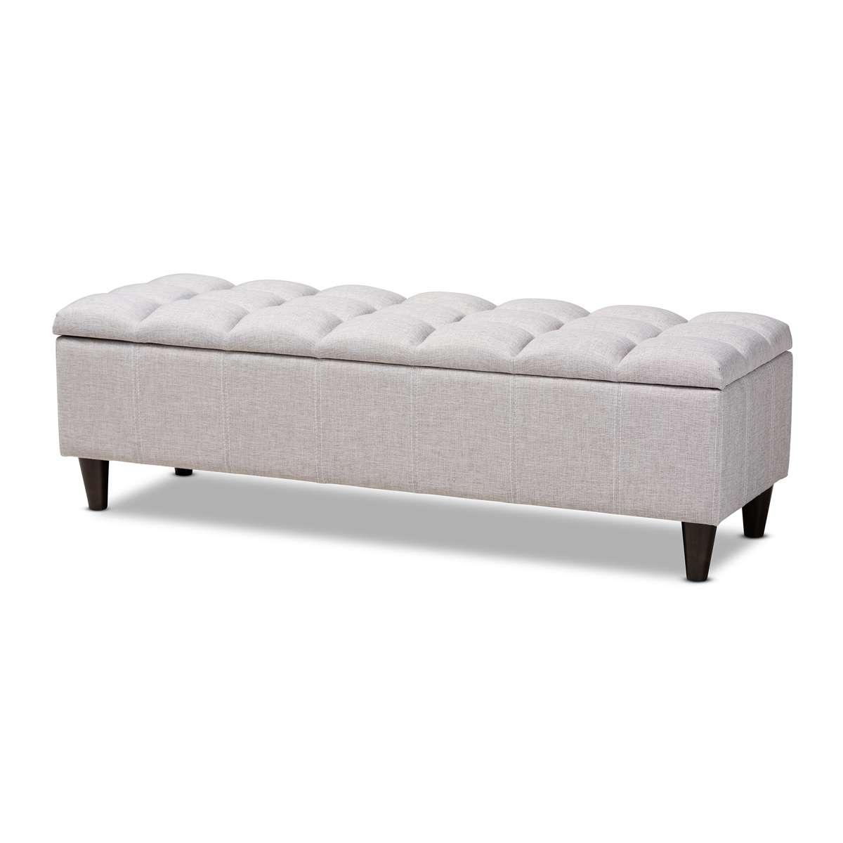 Baxton Studio Brette Wood Storage Bench Ottoman