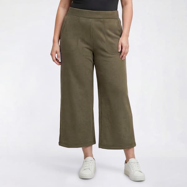 Plus Size Mountain Ridge Solid Wide Leg Crop Sweatpants