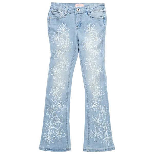 Girls &#40;7-12&#41; Squeeze Daisy Front Flare Jeans - image 